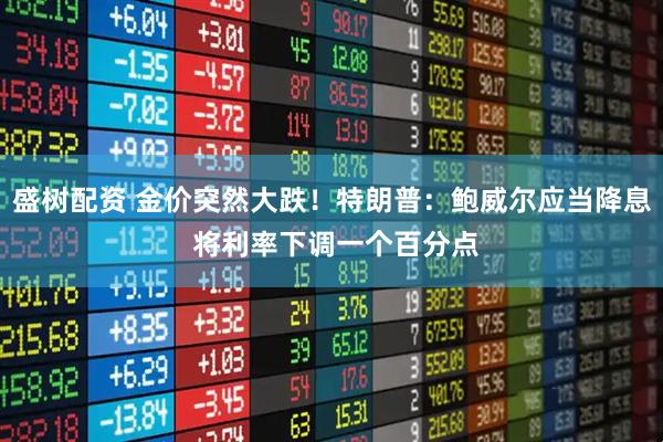 盛树配资 金价突然大跌！特朗普：鲍威尔应当降息 将利率下调一个百分点