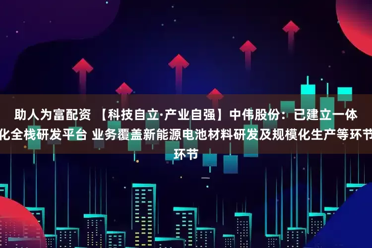 助人为富配资 【科技自立·产业自强】中伟股份：已建立一体化全栈研发平台 业务覆盖新能源电池材料研发及规模化生产等环节